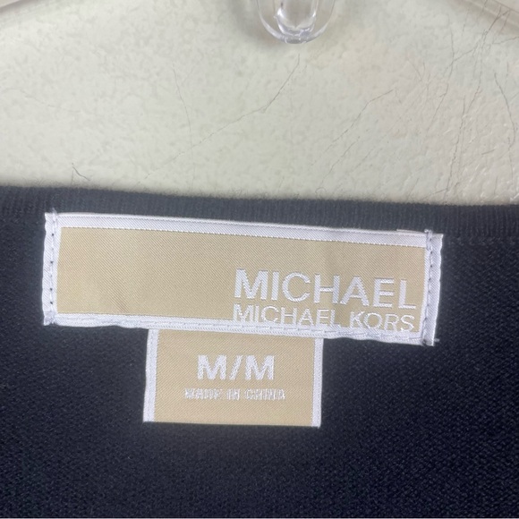 Michael Michael Kors Black Cotton Blend V-Neck Sweater Size Medium - Picture 4 of 11